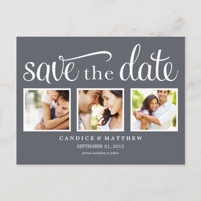 CARTE POSTALE FAIRE-PART RETRO | ENREGISTRER LA DATE D'ANNONCE (Devant)