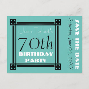 Carte Postale Faire-part Retro Frame 70e anniversaire fête Enregistrer la d