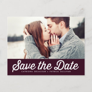 Carte Postale Faire-part Retro Typographie Inventer Enregistrer la date Pho
