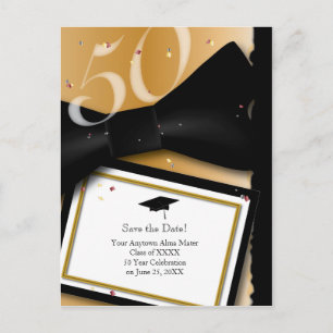 Carte Postale Faire-part Retrouvailles personnalisables de 50 ans Enregistr