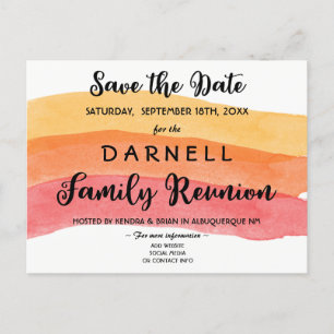 Carte Postale Faire-part Réunion de famille Pinceau chaud Save the Date