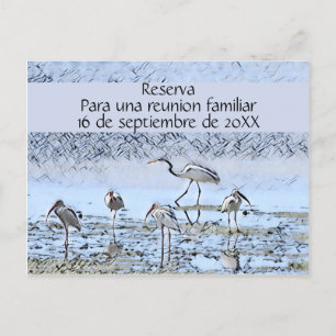 Carte Postale Faire-part Réunion en famille en espagnol