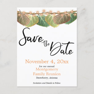 Carte Postale Faire-part Réunion Familiale Enregistrer La Date Feuilles De 