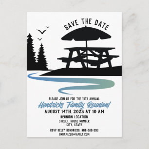 Carte postale faire-part réunion famille