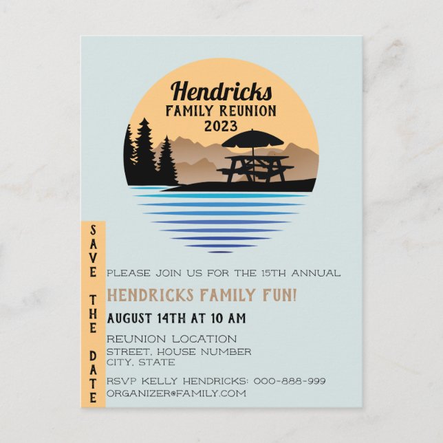 Carte postale faire-part réunion famille (Devant)