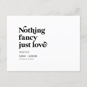 Carte Postale Faire-part Rien de fantaisie juste amour, moderne enregistrer