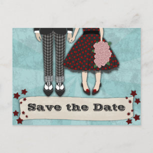 Carte Postale Faire-part Rockabilly Mariage, enregistrer la date