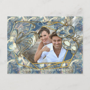 Carte Postale Faire-part Rococo Rich Romantic Gold Reliefs & Masques