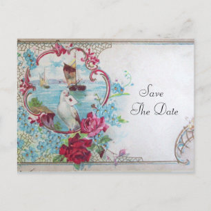 CARTE POSTALE FAIRE-PART ROMANTICA ENREGISTRER LA DATE