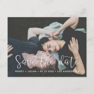 Carte Postale Faire-part Romantique Enregistrer la photo de la date
