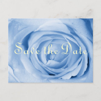 Carte Postale Faire-part Rose Bleu Clair Sauvegarder la Date