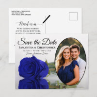 Rose Bleue Royale Photo Ovale Mariage Enregistrer 