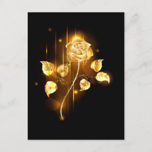 Carte Postale Faire-part Rose d'or ( rose dorée )