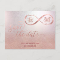 Rose en or infini monogramme calligraphie romantiq