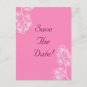 Carte Postale Faire-part Rose Persane Moderne Fleurs Mariage Sauvegarder la