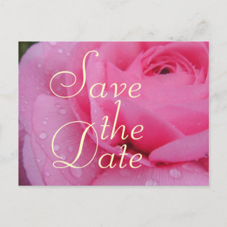 Carte Postale Faire-part Rose Très Rose pour Sauvegarder la Date