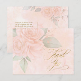 Carte Postale Faire-part Roses Douce Blush Mariage Remerciements ID828