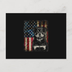 Carte Postale Faire-part rottweiler chien 4 juillet drapeau américain patri