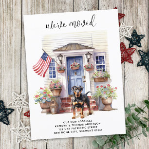 Carte Postale Faire-part Rottweiler Patriotic Personnalisé Animaux de Compa