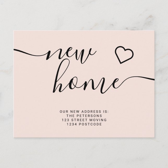 Carte Postale Faire-part Rougissent le nouveau déplacement à la maison (Devant)