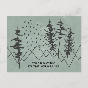 Carte Postale Faire-part Rustic Abstrait Mountains and Forest Nouvelle adre