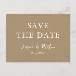 Carte Postale Faire-part Rustic Kraft Papier Mariage Enregistrer La Date