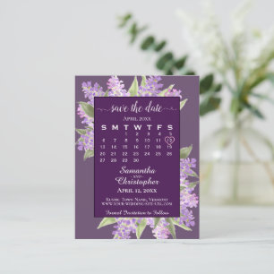 Carte Postale Faire-part Rustic Lilacs Wedding Enregistrer la date Calendri