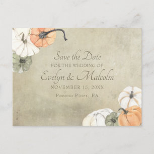 Carte Postale Faire-part Rustique Automne Mariage d'automne Enregistrer la