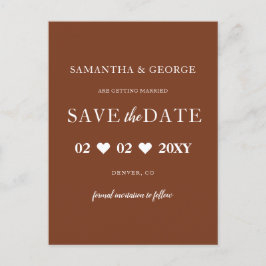 Carte Postale Faire-part Rustique Terracotta Boho Burnt Orange Enregistrer 