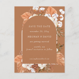 Carte Postale Faire-part Rustique Terracotta Boho Pampas Arché Mariage