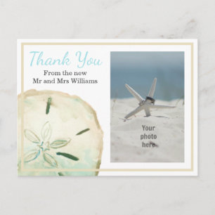 Carte Postale Faire-part Sable Dollar Merci Beach Photo