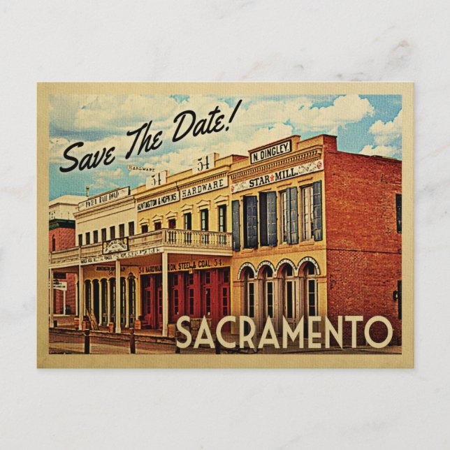 Carte Postale Faire-part Sacramento Save The Date Californie (Devant)