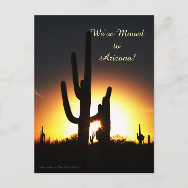 Carte Postale Faire-part Saguaro avec étoile solaire, annonce d'une nouvell (Devant)