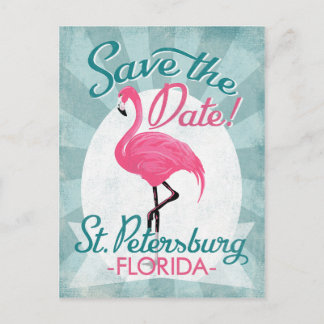Carte Postale Faire-part Saint-Pétersbourg Sauvez Le Flamant rose Rose Date