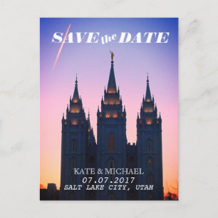 Carte Postale Faire-part Salt Lake City, Utah Temple Wedding Enregistrer la