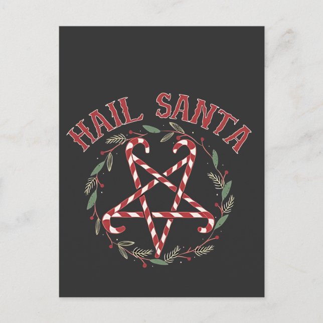 Carte Postale Faire-part Salut Satan Noël Krampus Xmas Devil Candy (Devant)
