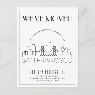 Carte Postale Faire-part San Francisco Moderne Deco   Changement d'adresse