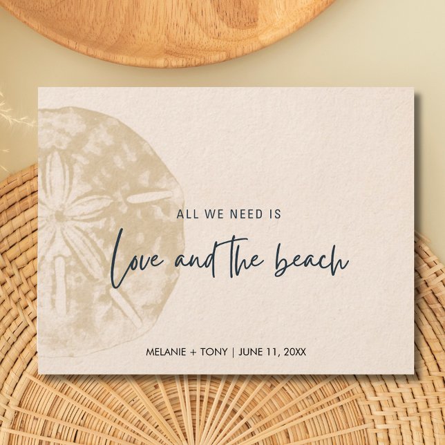 Carte Postale Faire-part Sand Dollar Beach Wedding Enregistrer la date (Sand Dollar Beach Wedding Save the Date)