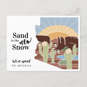 Carte Postale Faire-part Sand est la nouvelle Snow Arizona nouvelle adresse