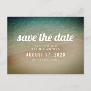 Carte Postale Faire-part Sand Ocean Beach Wedding Sauvez la date