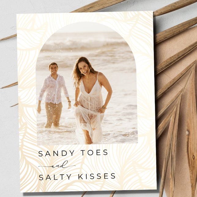 Carte Postale Faire-part Sandy Toes Arch Photo Beach Wedding Enregistrer la (Sandy Toes Arch Photo Beach Wedding Save the Date  Postcard)