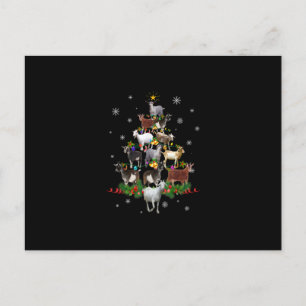 Carte Postale Faire-part Sapin de Noël Chèvre Neige Chèvre Xmas