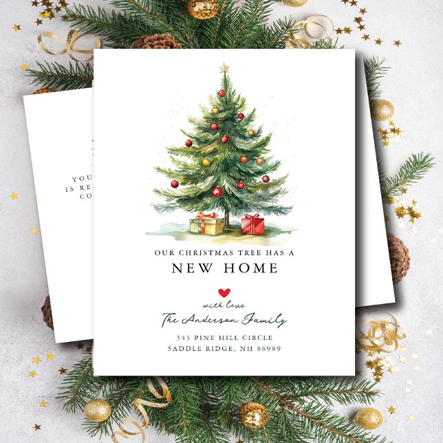 Carte Postale Faire-part Sapin de Noël Nouvelle Maison  (Créateur téléchargé)