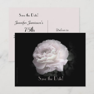 Carte Postale Faire-part Sauvegarder la date 75e anniversaire Rose rose pâl