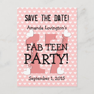Carte Postale Faire-part Sauvegarder la date Anniversaire FAB TEEN V17C ROS