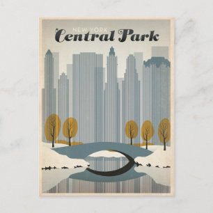 Carte Postale Faire-part Sauvegarder la date   Central Park, NYC - Neige