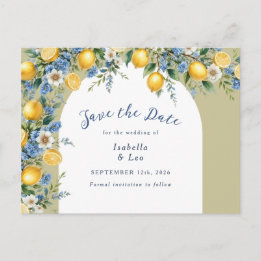 Carte Postale Faire-part Sauvegarder la Date Mariage aux Citrons Méditerran