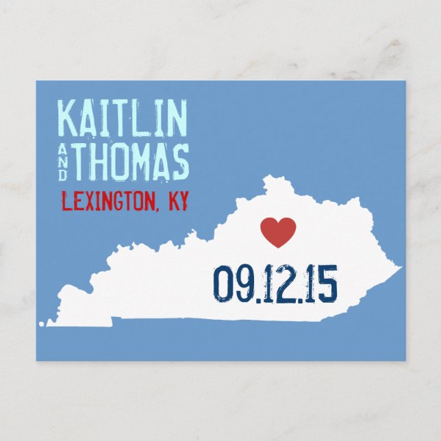 Carte Postale Faire-part Sauvegarder la date - Personnalisable - Kentucky (Devant)