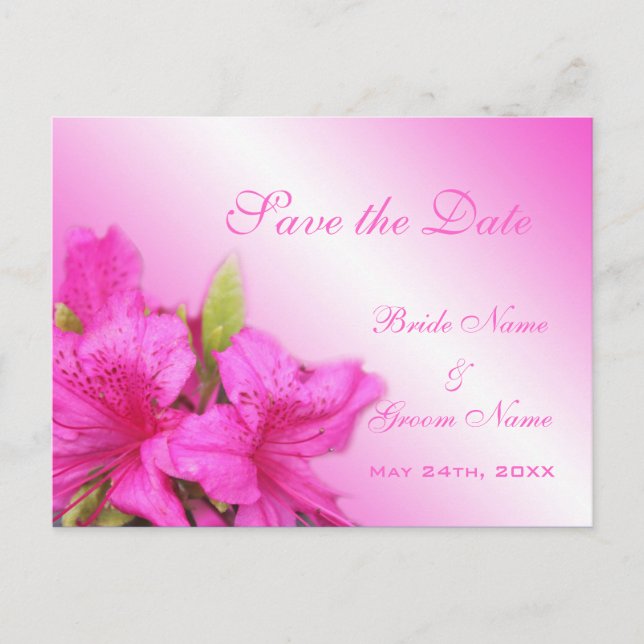 Carte Postale Faire-part Sauvegarder la date, photo d'art floral rose (Devant)