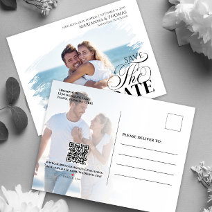 Carte Postale Faire-part Sauvegarder la date Photo Mariage Moderne